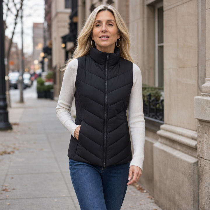 Layerly – Stand Collar Quilted Puffer Vest