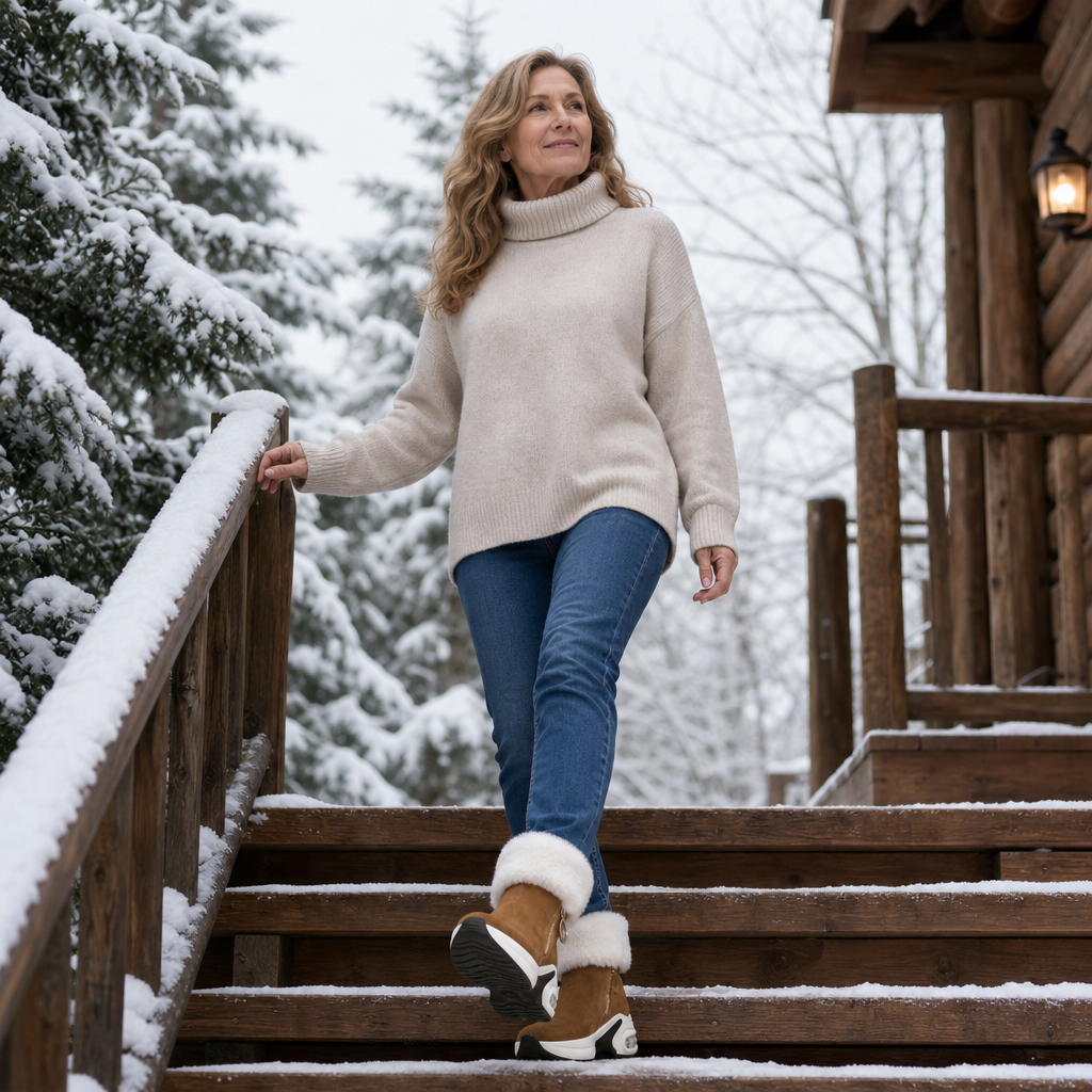 Snowvera – Plush-Lined Wedge Ankle Boots
