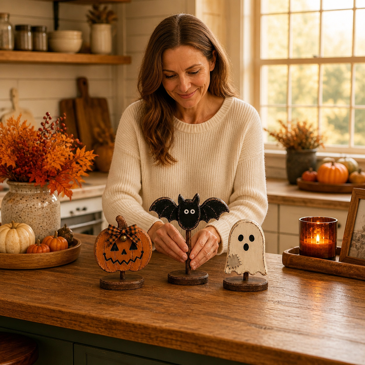 Hearthkin – Graduated Pumpkin Bat Ghost Trio Set