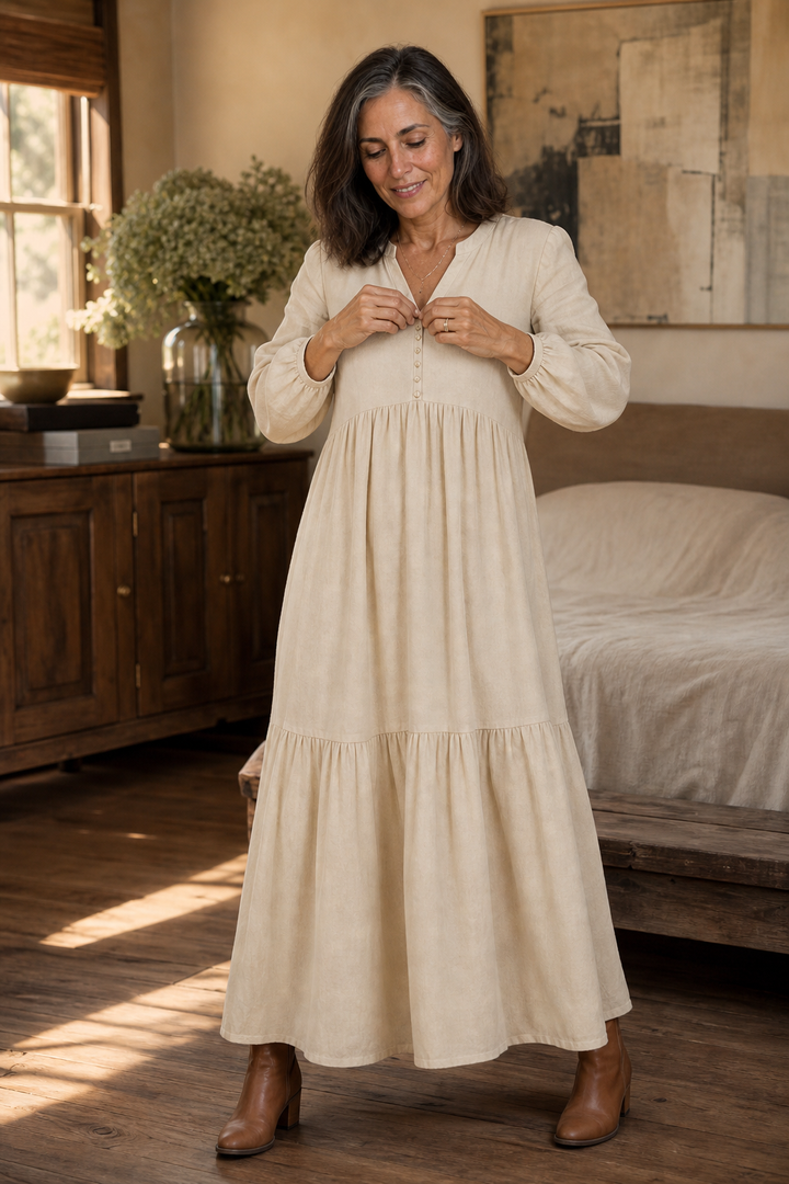 Wearbella – Relaxed V-Neck Flowy Maxi Dress