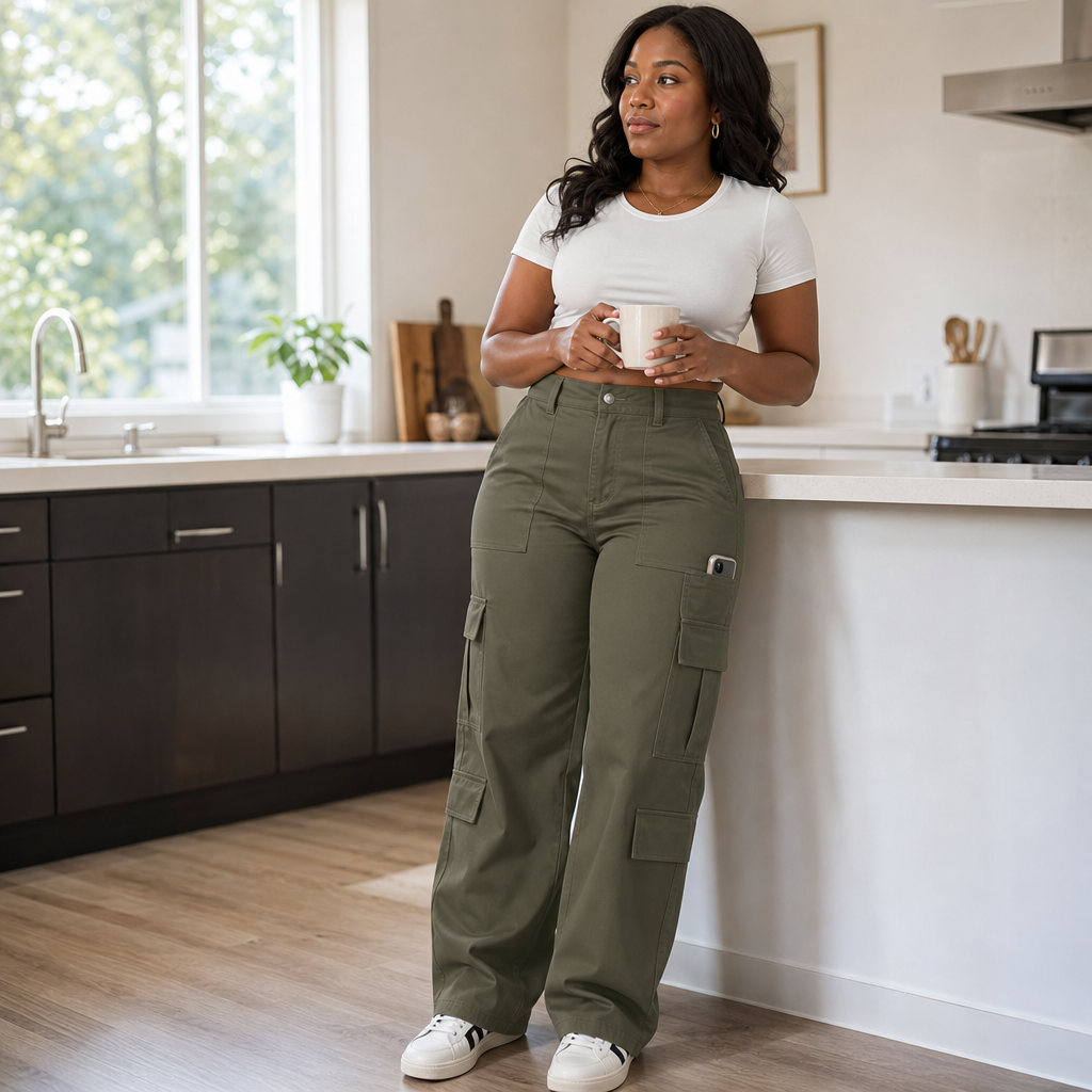 Wearbella – High Waist Wide Leg Cargo Pants