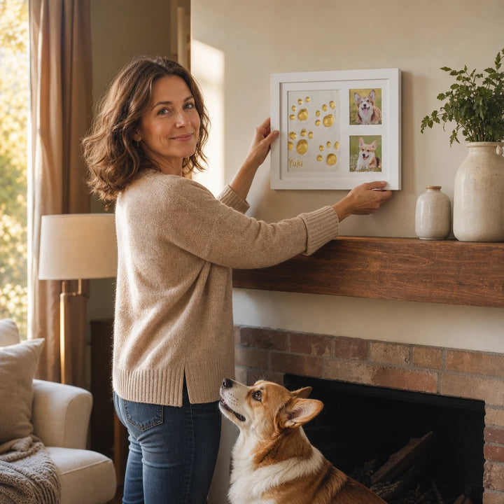 Pawprint Keepsake – Three-Window Paw Print Frame