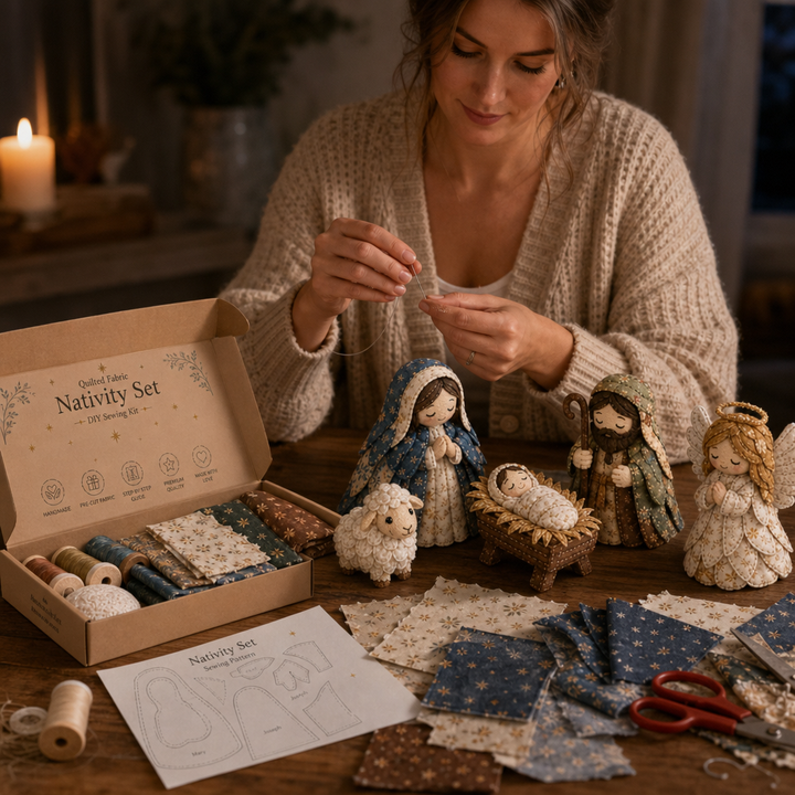 Heirloom & Hollow – Patchwork Fabric Nativity Sewing Kit