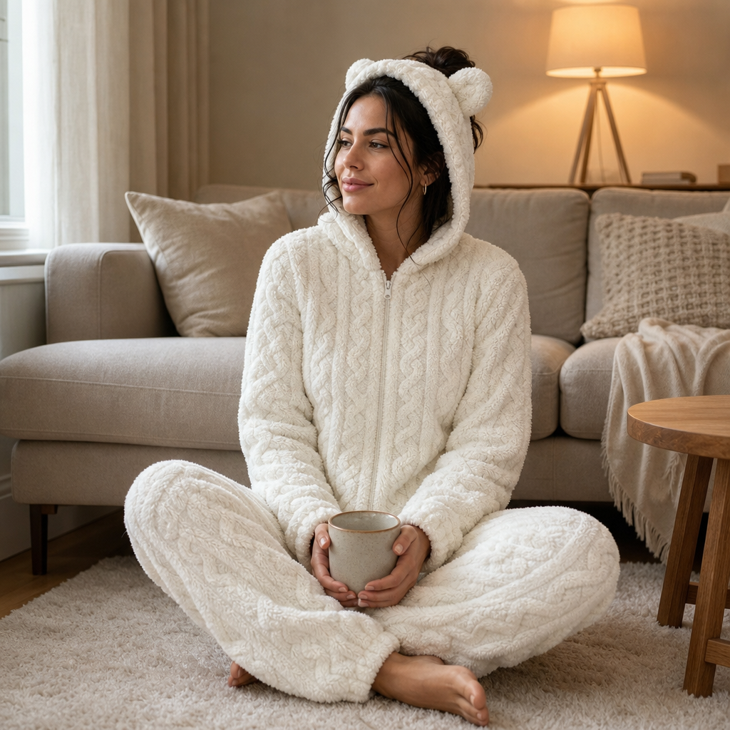 Cubwarm – Cable-Knit Hooded Bear Onesie