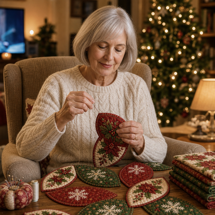 Stitchmas Bow Kit – DIY Fabric Santa Ornament Sewing Kit