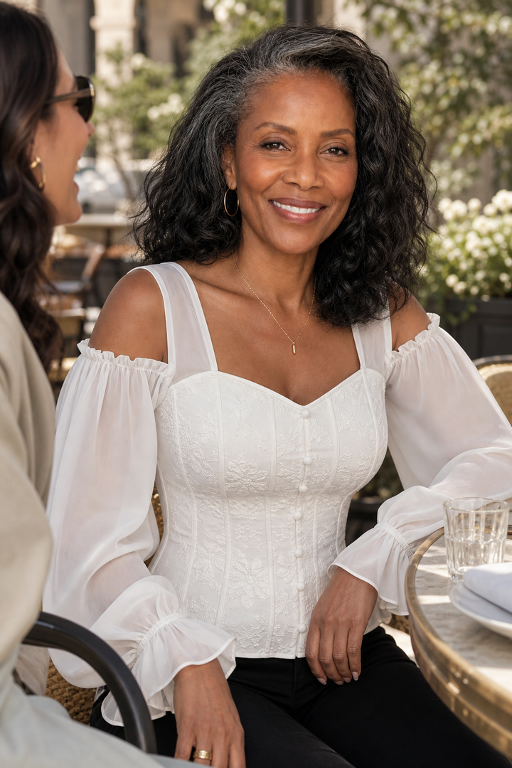 Corsetta – Floral Off-Shoulder Corset-Look Top