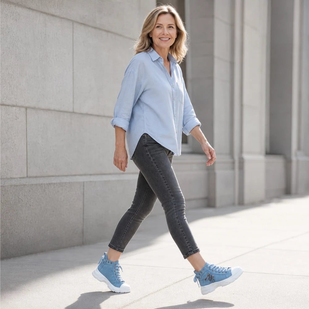 Breezara – Lace-Up Platform Sneaker Boots