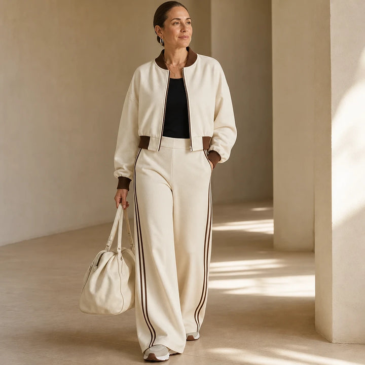 Set Theory – Bomber Jacket And Wide-Leg Pants Set