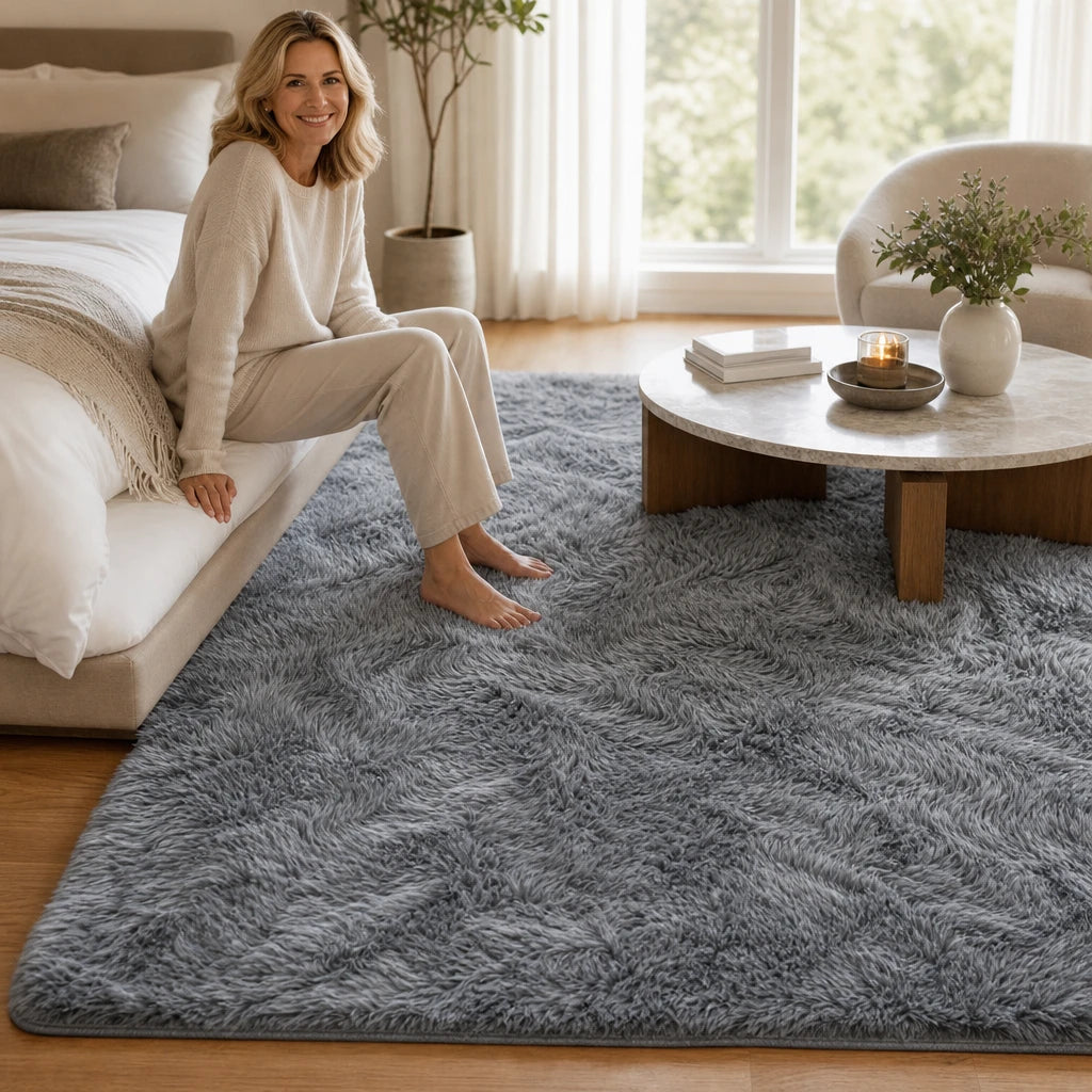 Gradia – Gradient Plush Faux-Fur Area Rug