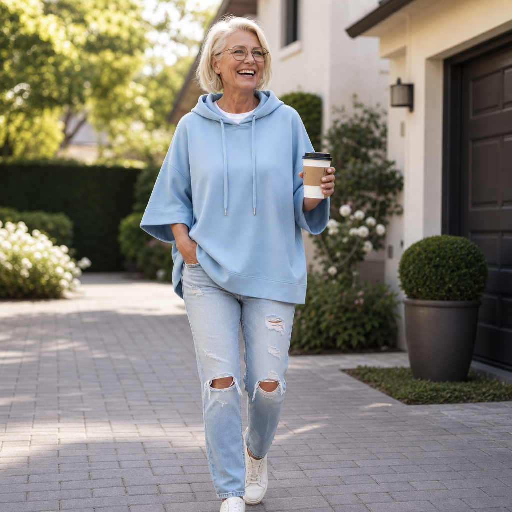 Wearbella – Oversized Wide-Sleeve Hooded Sweatshirt