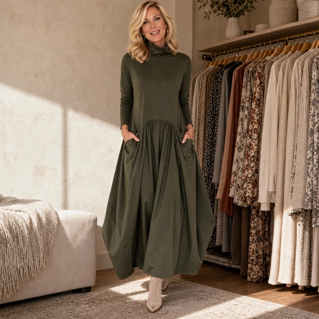 Sloane – High Neck Pocket Maxi Dress
