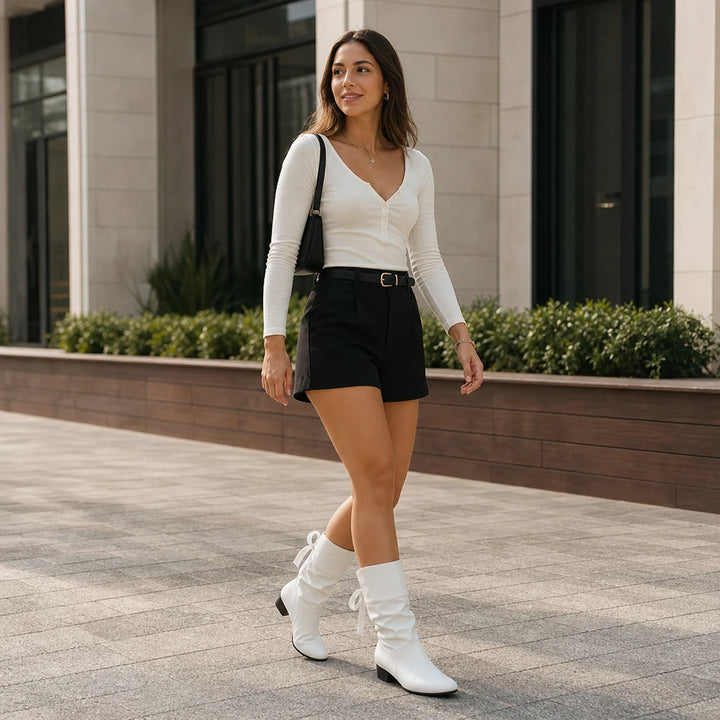 Archwell – Ruched Ribbon Mid-Calf Boots