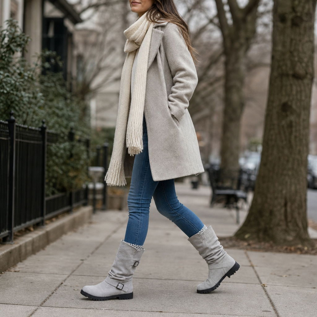 Slouchelle – Ribbed Cuff Slouch Mid-Calf Boots