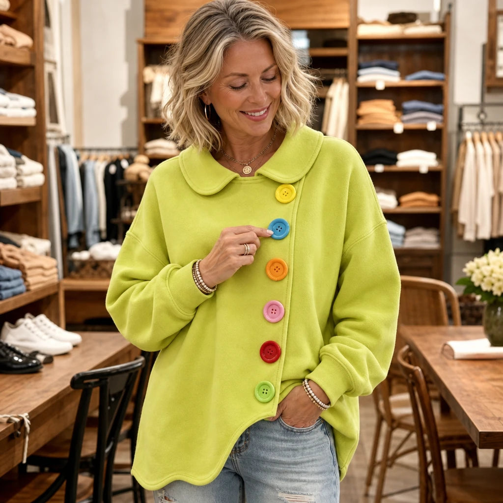 Buttonbelle – Peter Pan Collar Button Sweatshirt