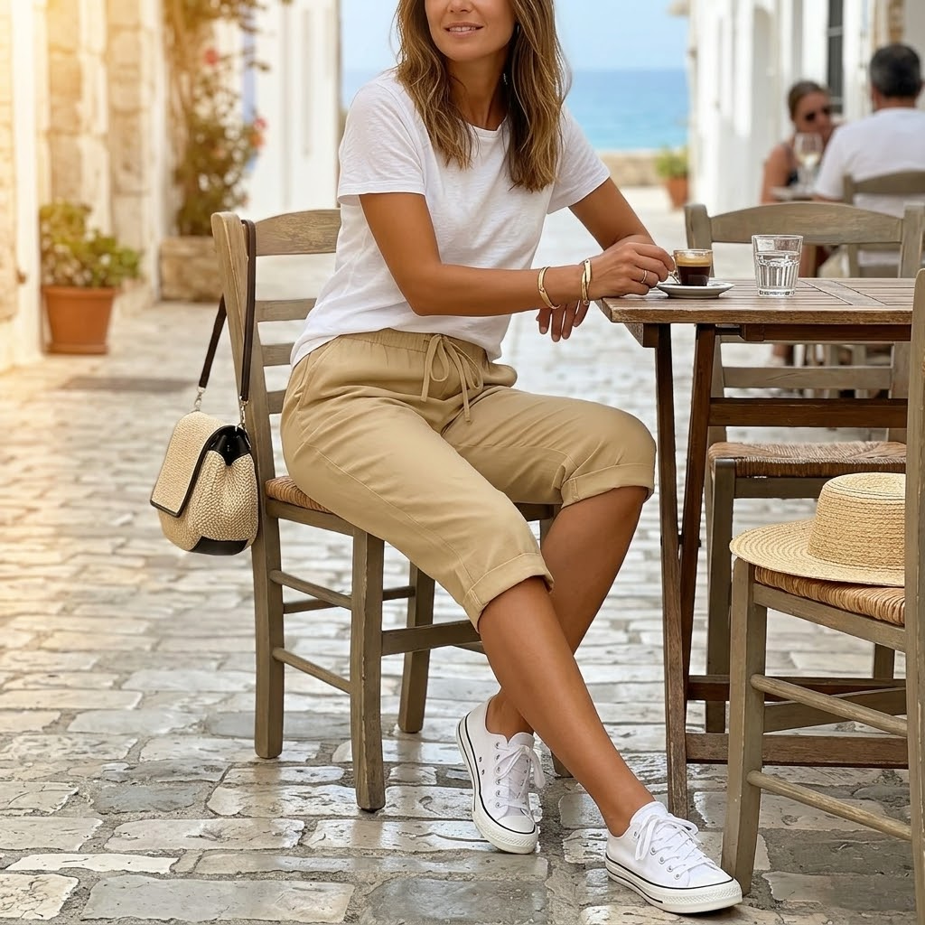 Solenna™ – Cotton-Linen Drawstring Capri