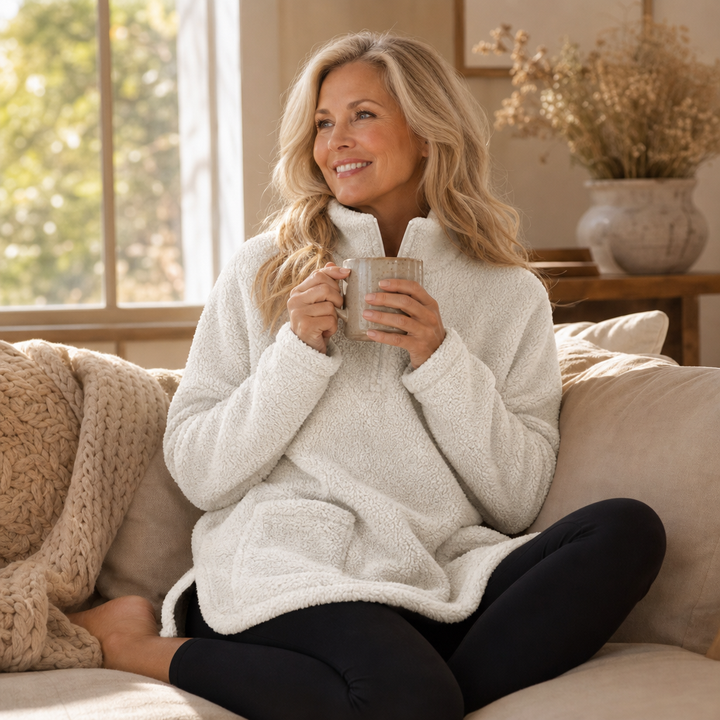 Wearlyn – Longline Half-Zip Sherpa Fleece Pullover