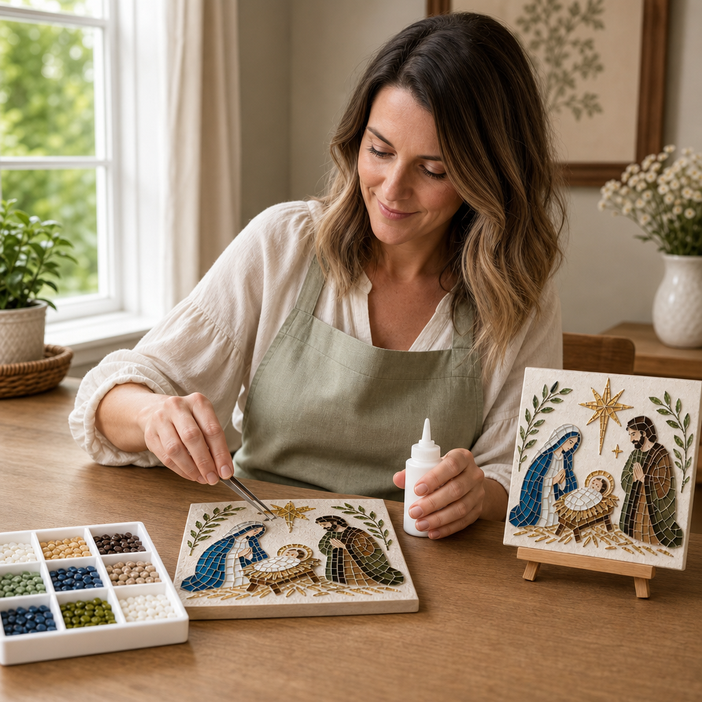 Silent Night Mosaic – Nativity Easel Mosaic Craft Kit