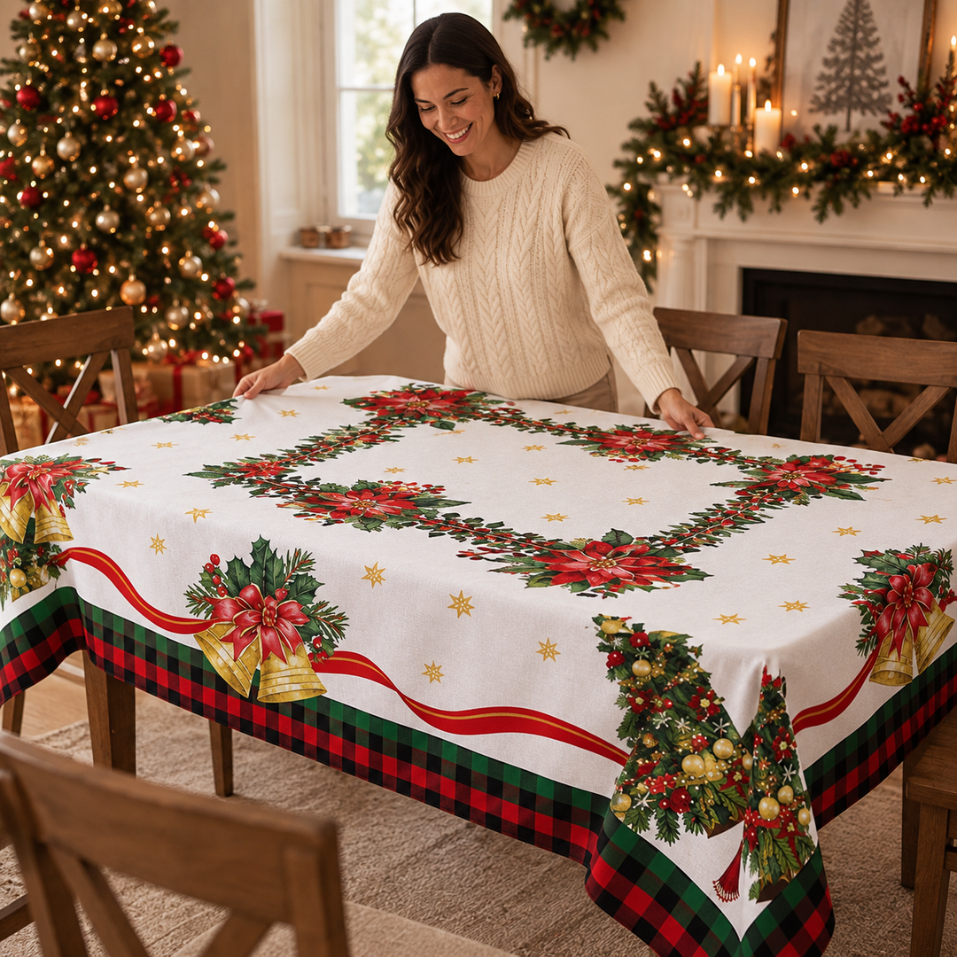 Evermerry – Christmas Print Polyester Tablecloth