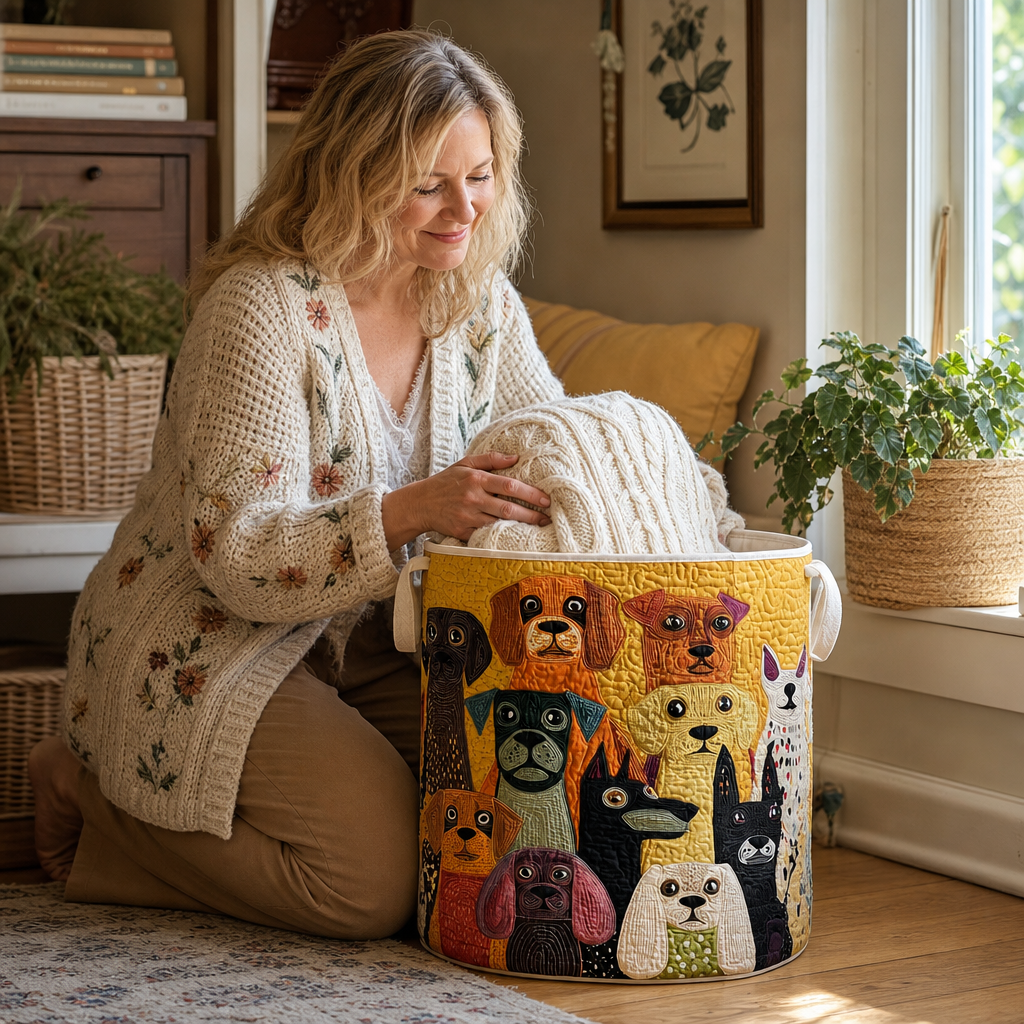 Fillfast – Quilted Animal-Print Foldable Storage Basket