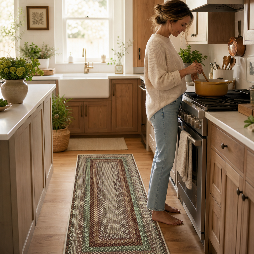 Wovenwell – Woven-Pattern Absorbent Kitchen Runner Rug