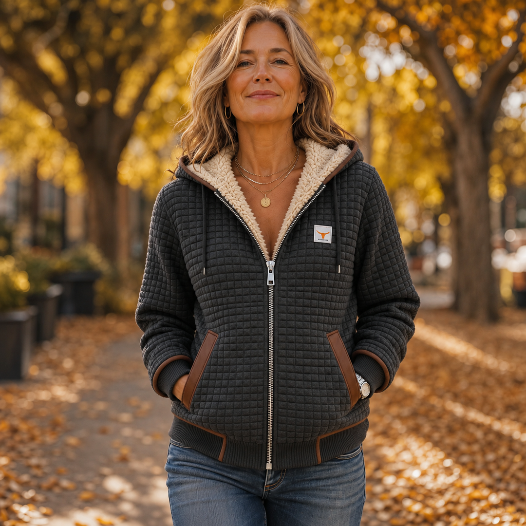 Hearthline – Waffle-Quilted Hooded Jacket