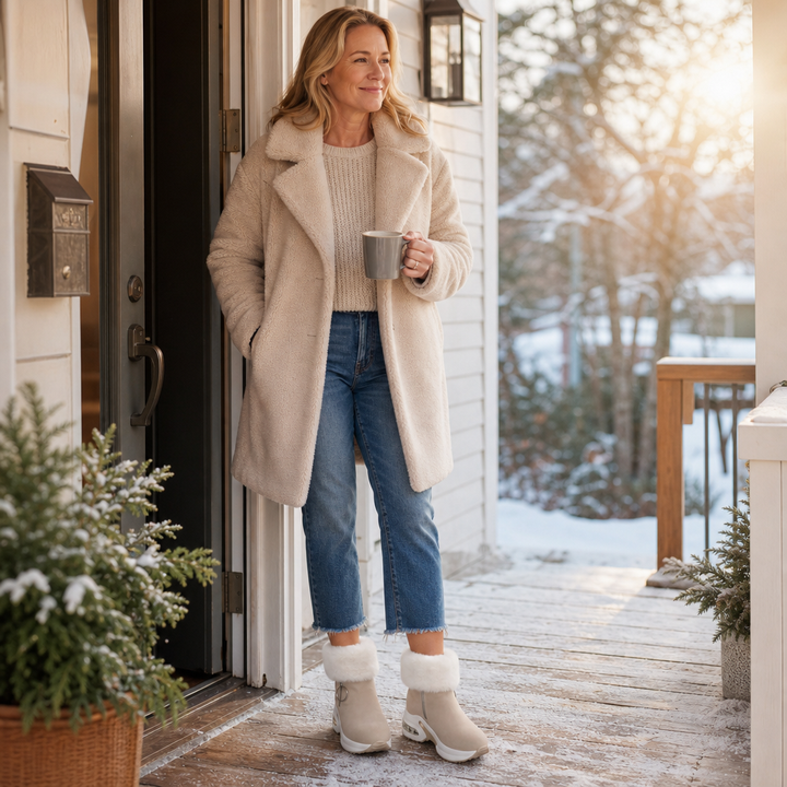 CozyLift – Plush-Cuff Zip-Up Ankle Boots