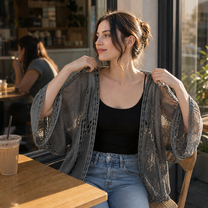 Lunaveil – Openwork Lace Oversized Cardigan