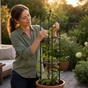 Floretta - Garden Obelisk Trellis for Climbing Plants, Plastic-Coated Steel