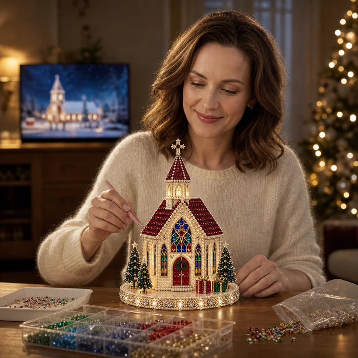 Glowspire – Gem-Decorated 3D Christmas Church Kit