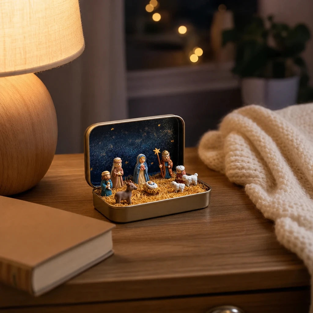 Little Bethlehem – Miniature Nativity Scene Keepsake Tin