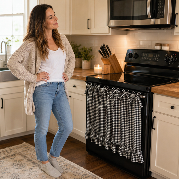 Hearthgrid – Gingham Oven Door Curtain