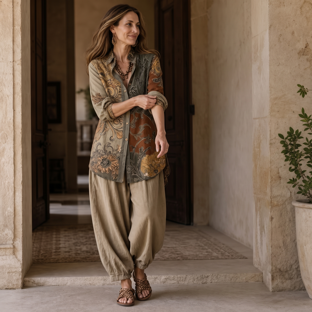 Wovana Set – Printed Boho Tunic And Trouser Set