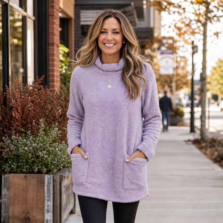 Coreheat – Brushed Fleece-Lined Longline Tunic Top