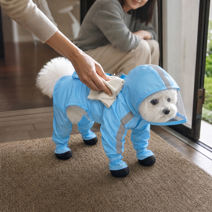 RainPaw – Hooded Four-Leg Dog Rain Suit