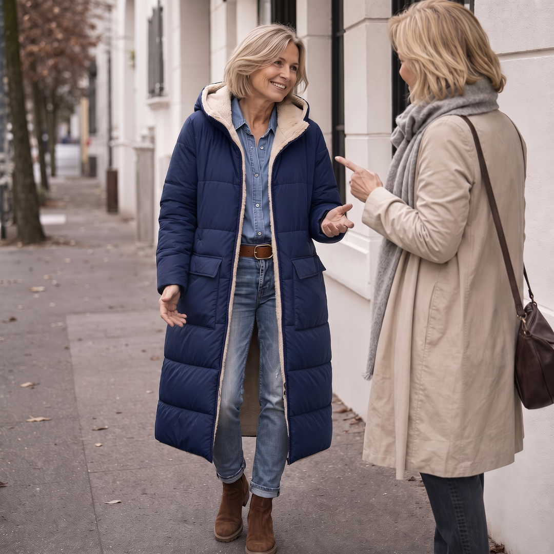 Veluna – Reversible Quilted Sherpa Winter Coat