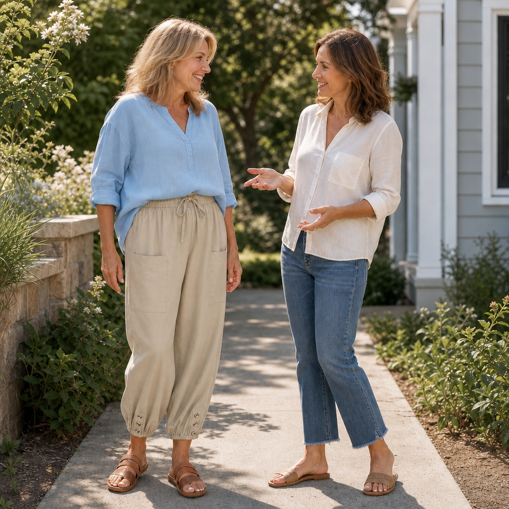 Wearbella – Wide-Leg Linen Blend Drawstring Pants