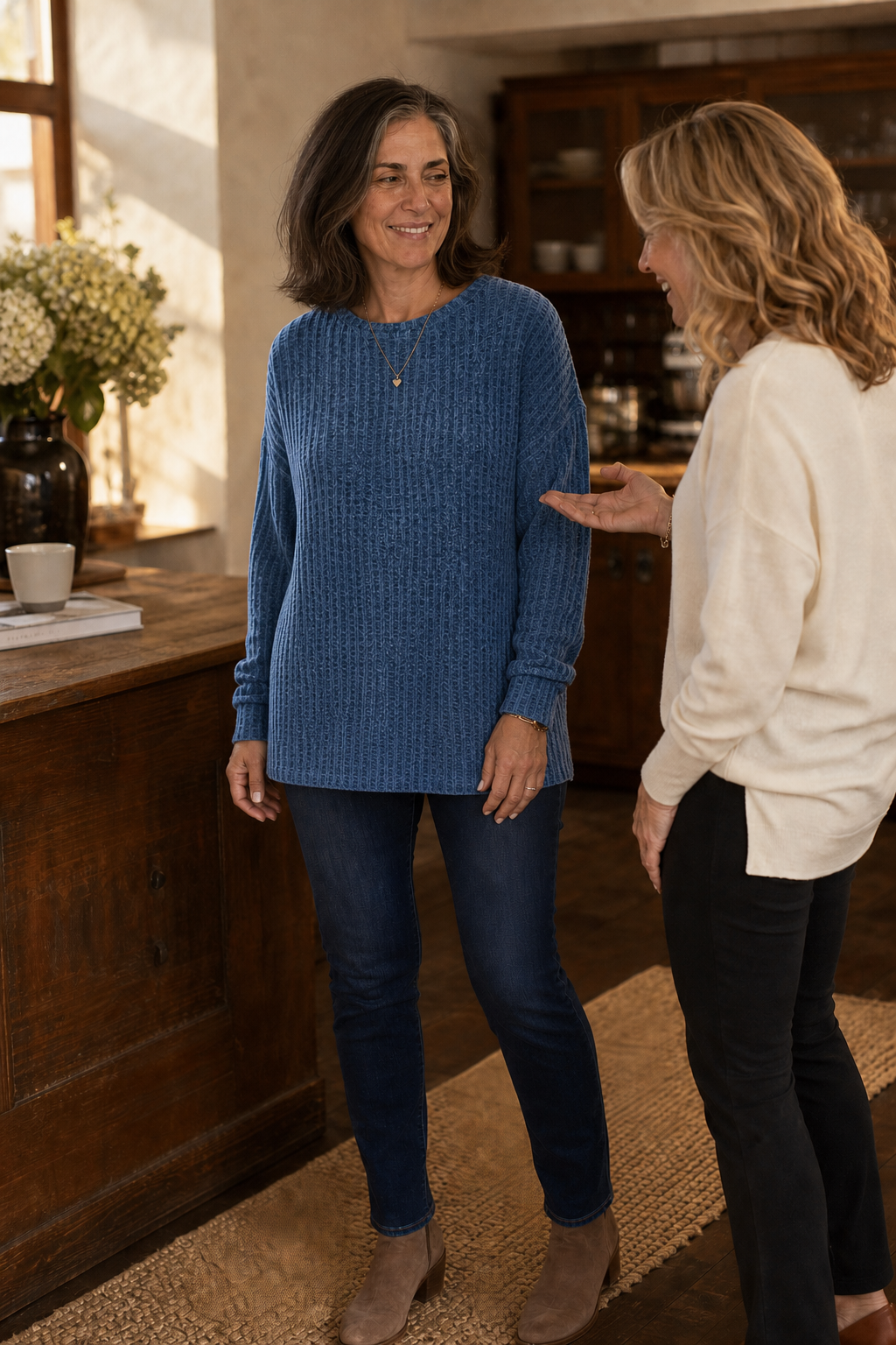 Overhang – Exposed-Seam Oversized Crew Neck Sweater