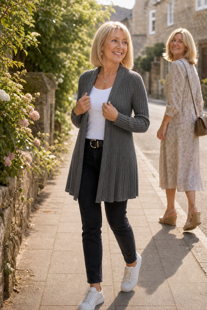 Wearbella – Open-Front Waterfall Knit Cardigan