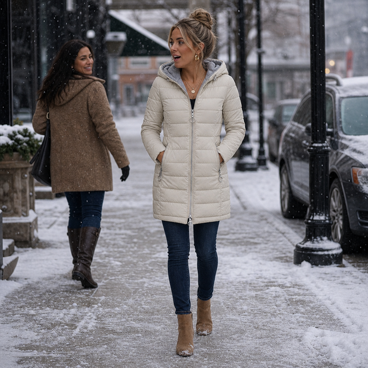 Wintervale – Plush-Lined Hooded Longline Puffer Coat