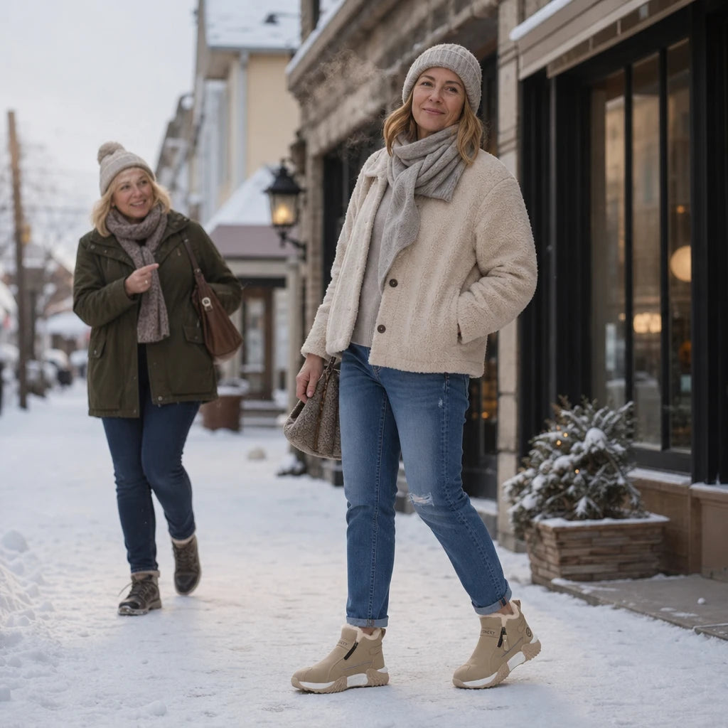 Frostelle – Fleece-Lined Zip Ankle Winter Boots
