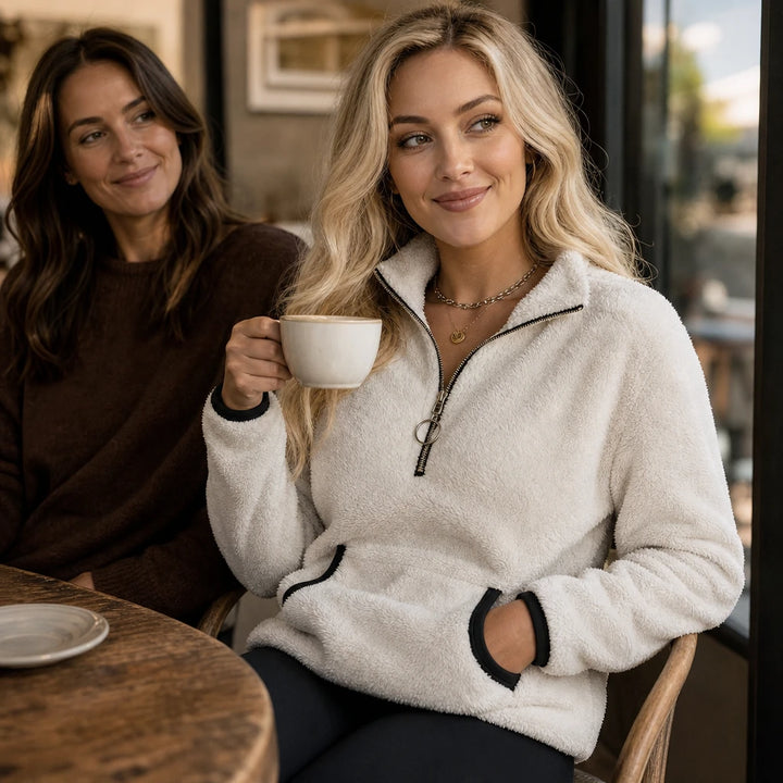 Veluna – Plush Half-Zip Fleece Pullover