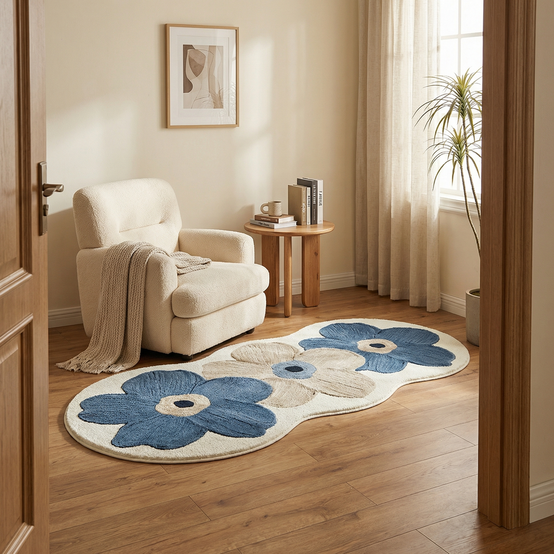 Bloomora – Sculpted Floral Accent Rug