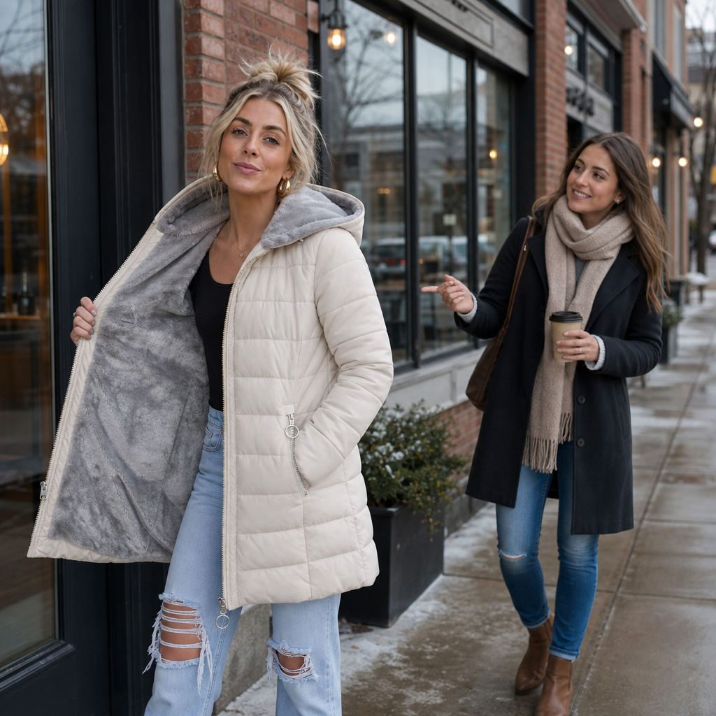 Cozelle – Quilted Hooded Insulated Puffer Coat