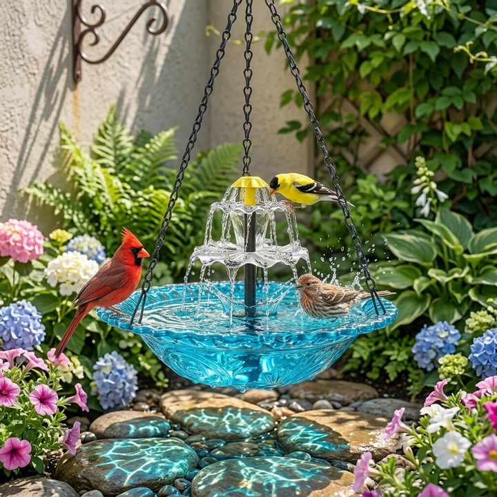 Solara - Solar Cascade Hanging Bird Fountain