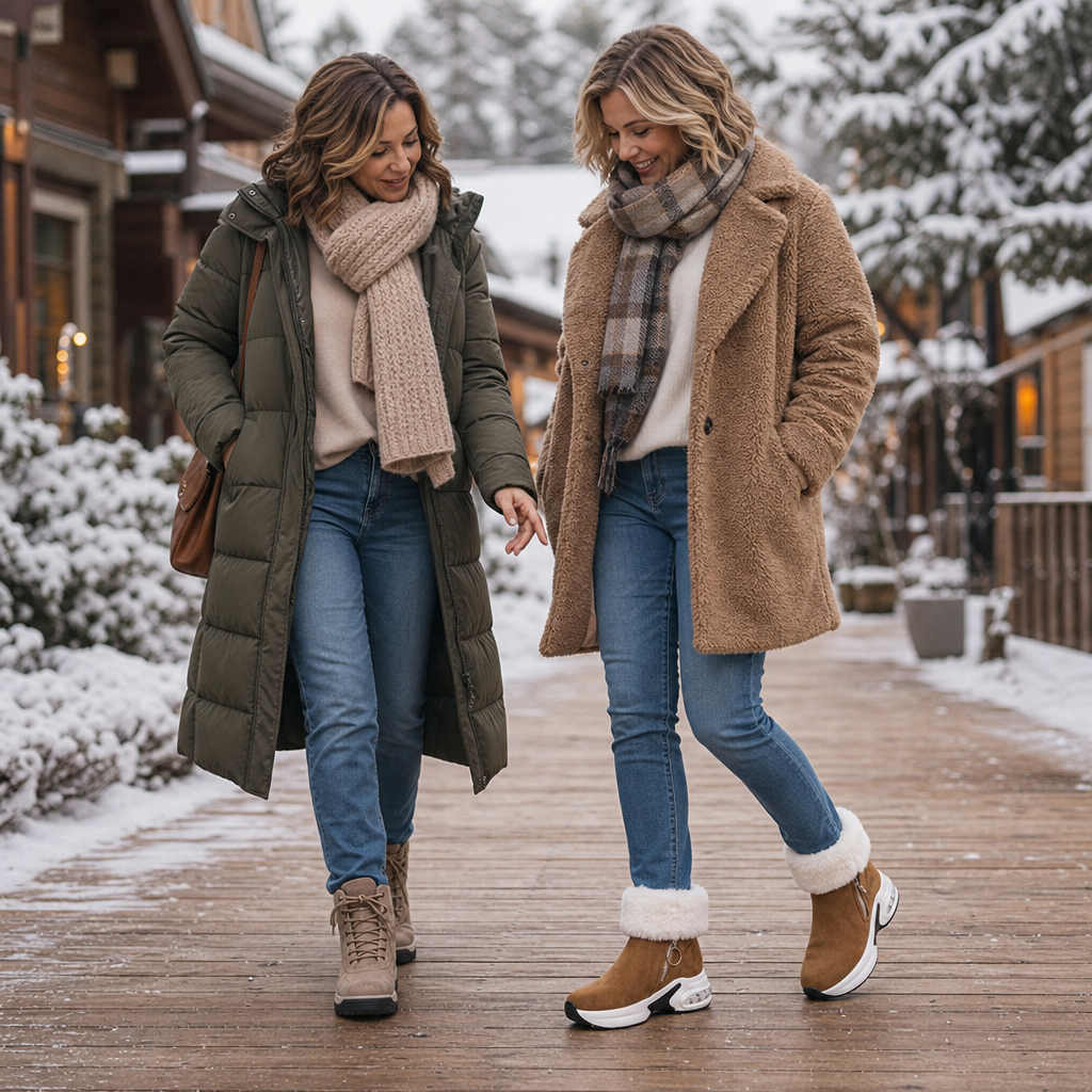 Snowvera – Plush-Lined Wedge Ankle Boots