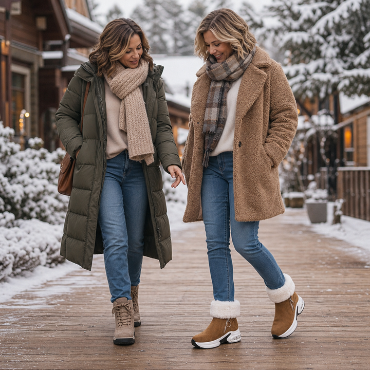 Snowvera – Plush-Lined Wedge Ankle Boots
