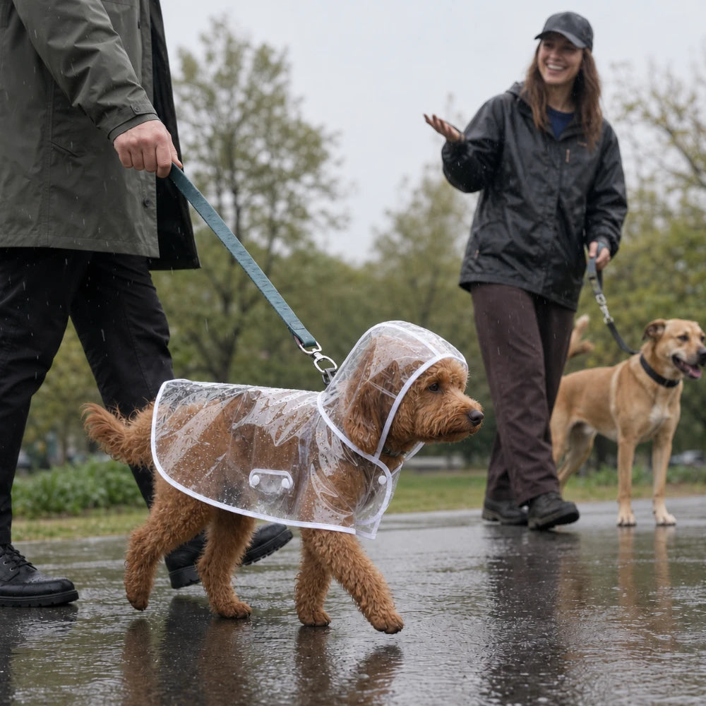 Rainveil – Transparent EVA Dog Raincoat With See-Through Hood