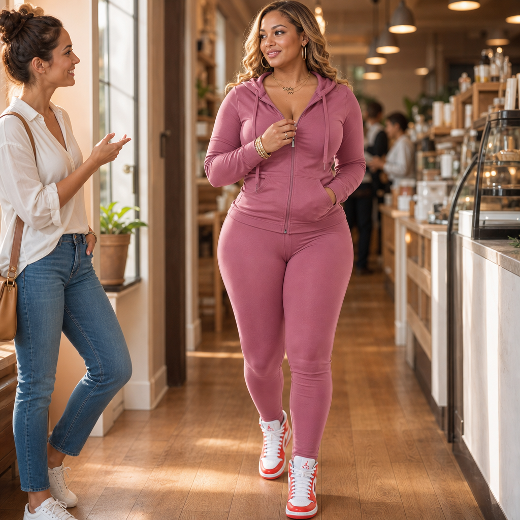 Denimova – Faux-Denim Patchwork Stretch Tracksuit