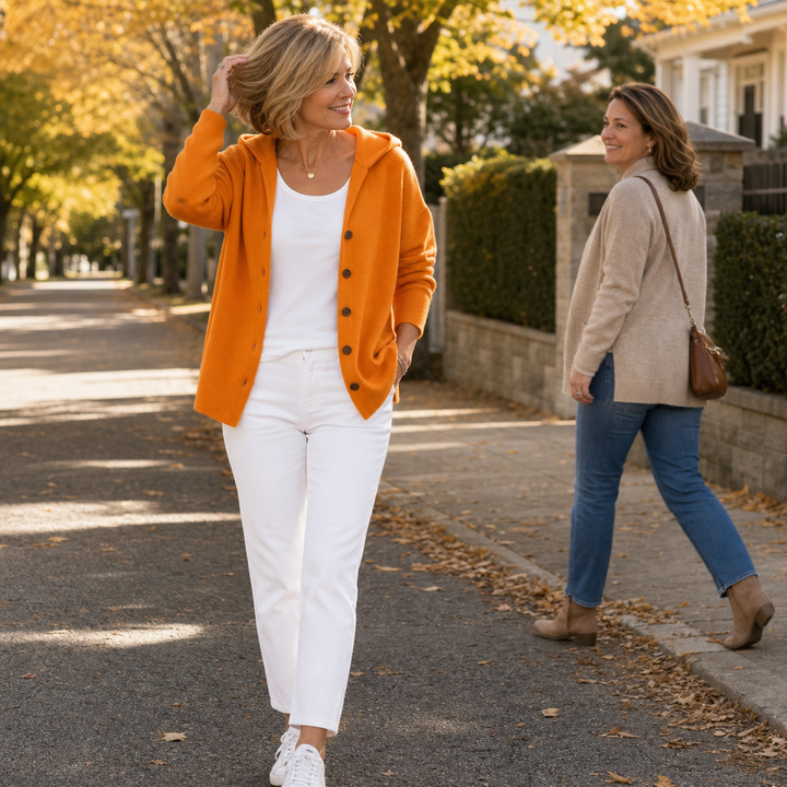 Teri – Button-Front Hooded Cardigan