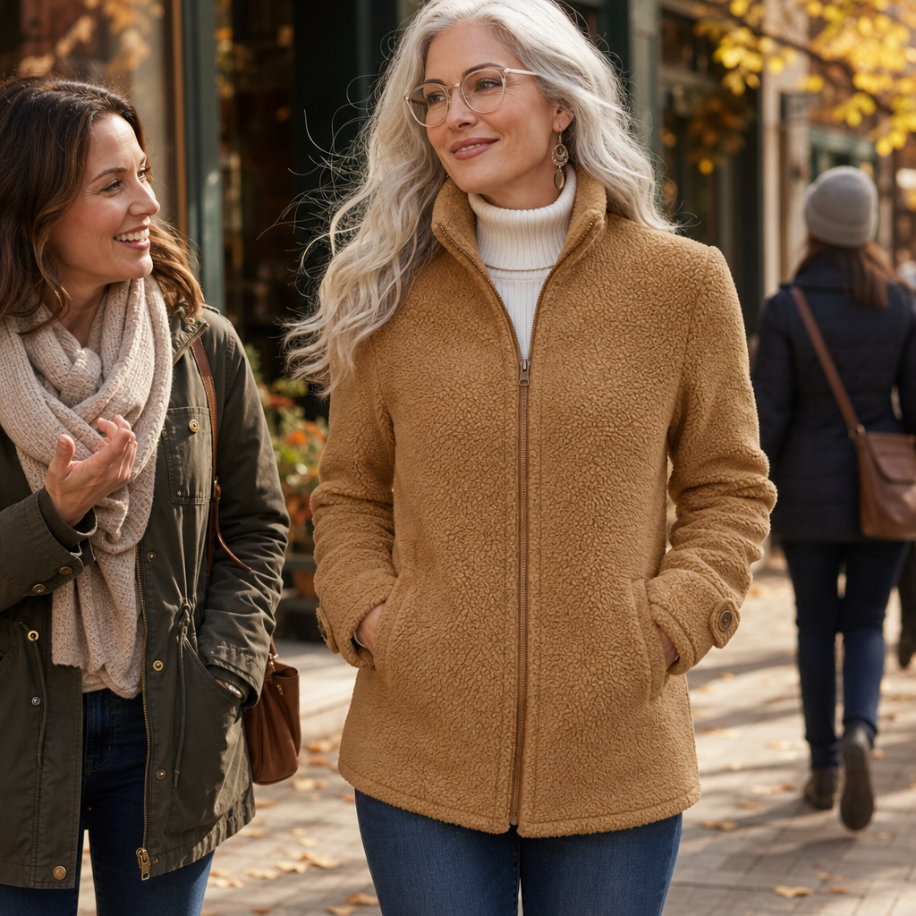 Wrapfield – Sherpa Fleece Stand Collar Zip Jacket
